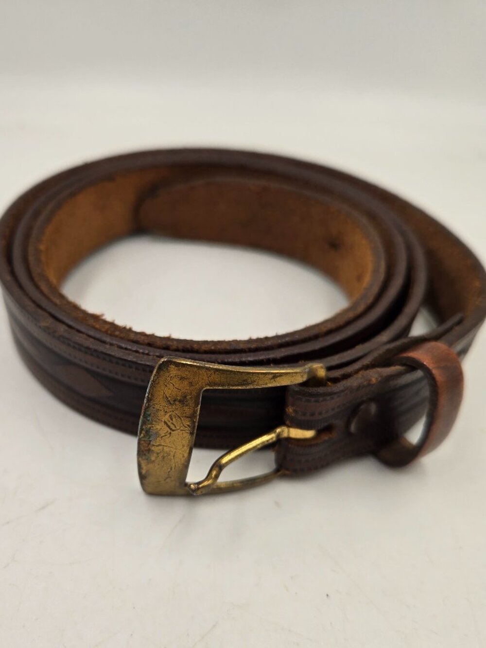 Brown Antiqued Cowhide Belt Vintage Men's Belt